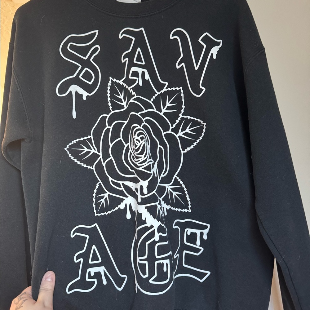 Gildan Black Heavy Blend Sweatshirt with White Graphic